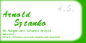 arnold sztanko business card